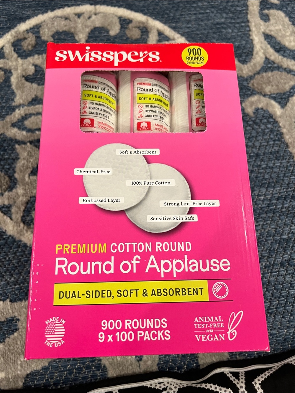 Pink Premium Cotton Rounds - 900 Count